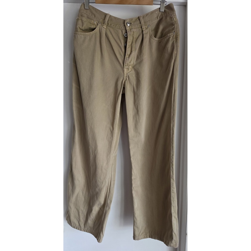 Madewell Pleated Low-Slung Baggy Pants - Airy Denim -‎ True Khaki - 27